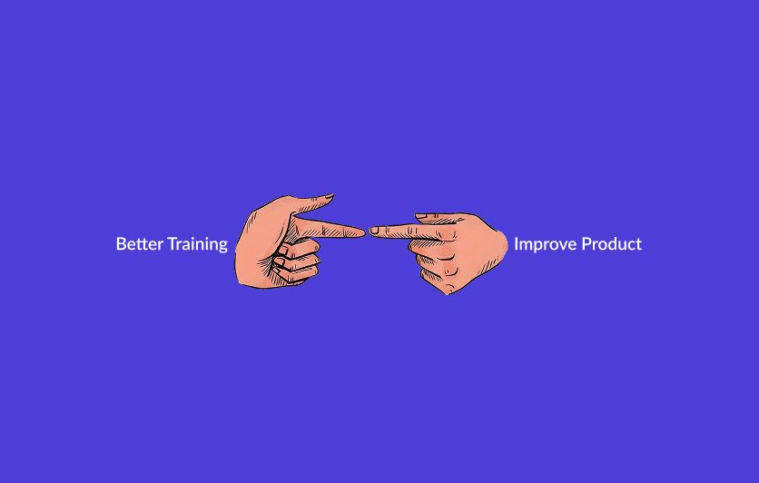 Two hands pointing at each other illustration on a purple background